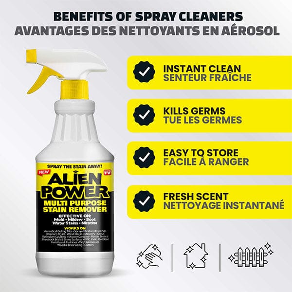 Alien Power Multi Purpose Stain Remover Spray (2oz Powder + 24oz Bottle) - Image 3
