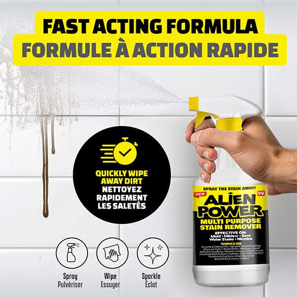 Alien Power Multi Purpose Stain Remover Spray (2oz Powder + 24oz Bottle) - Image 4