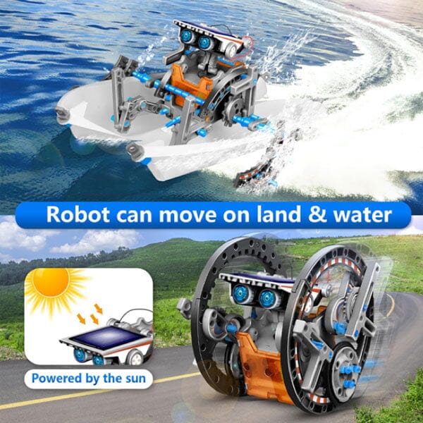 BrainyBotz 13-in-1 DIY Robot Solar-Powered Smart STEM Building & Programming Kit (190pc) - Image 4
