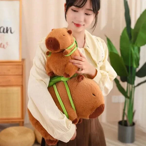 Capybara 9" Kawaii Plush Toy with Turtle Backpack - Image 8