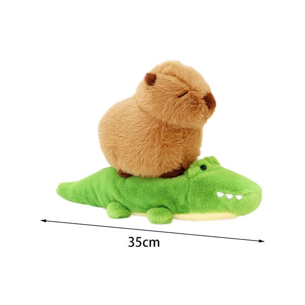 Capybara 9" Kawaii Plush Toy with Crocodile - Image 3