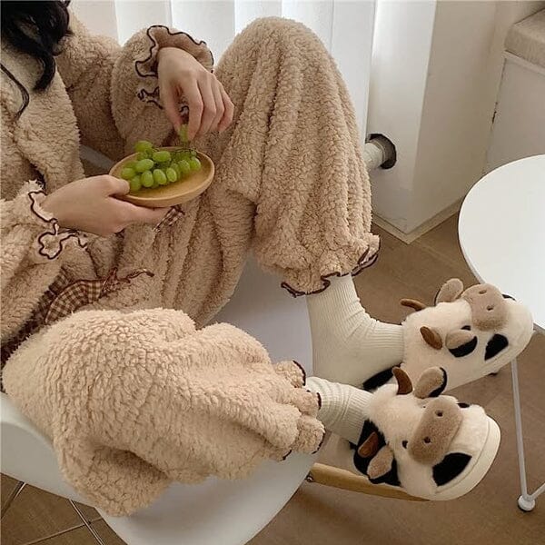 Cartoon Cow Plush Slippers | As Seen On Social - Image 5