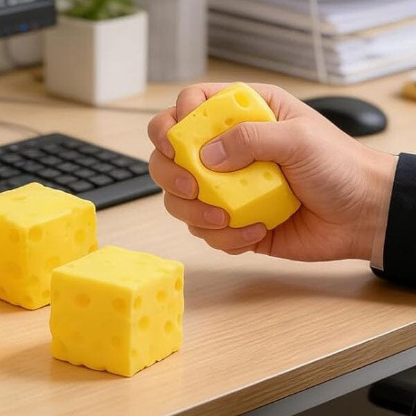 Cheese Cube Slow-Rise Squishies® 2.36" Fidget Toy (1pc) - Image 3