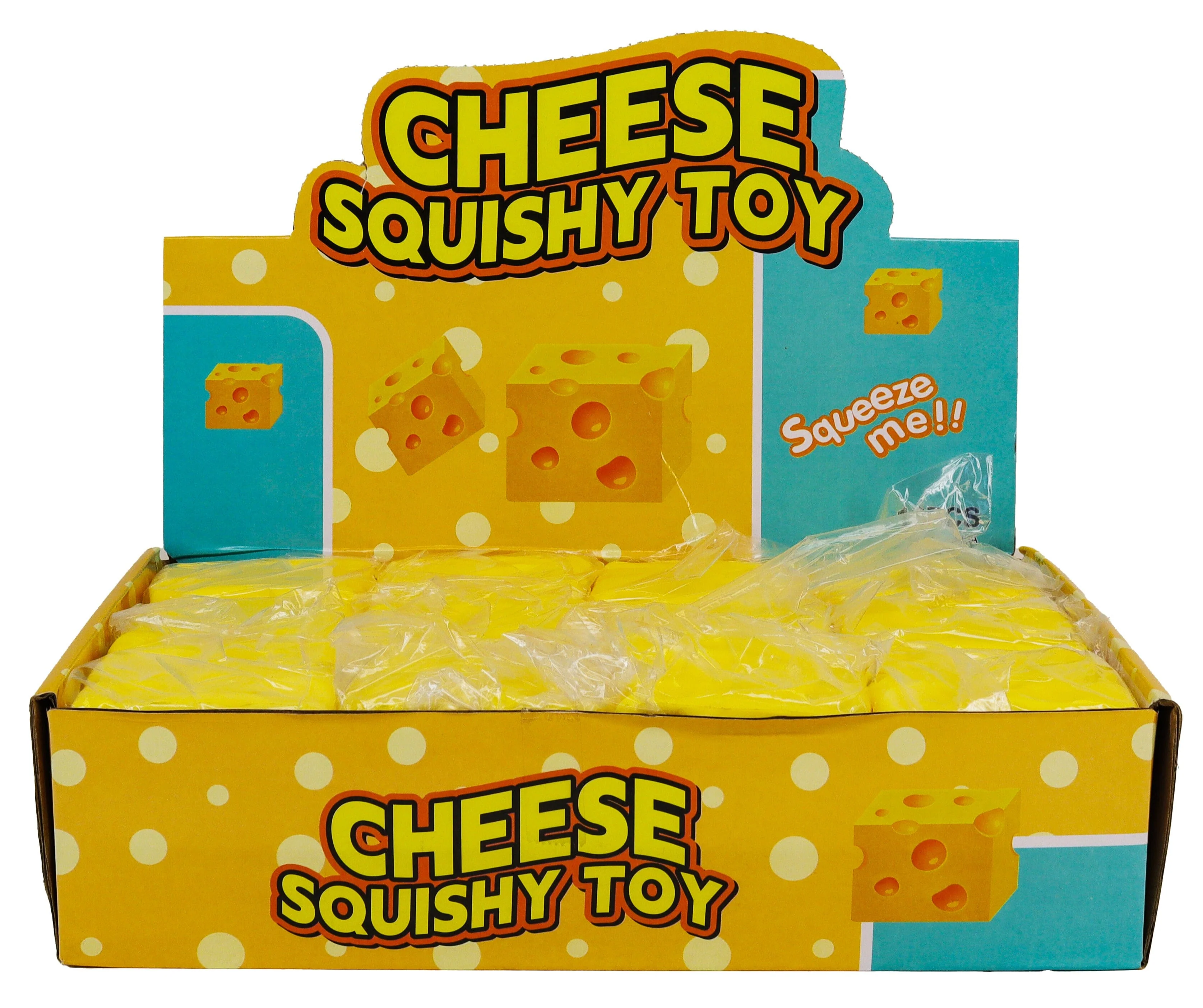 Cheese Cube Slow-Rise Squishies® 2.36" Fidget Toy (1pc) - Image 4