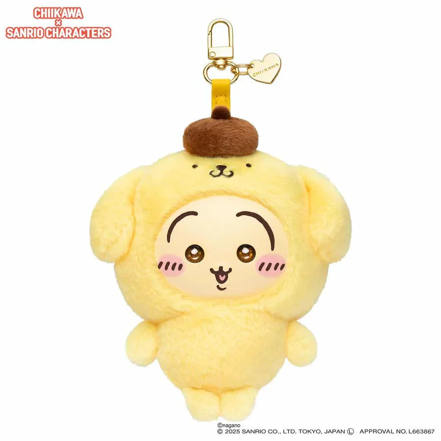 Chiikawa Kiramekko PomPom Purin × Hello Kitty Plush Keychain