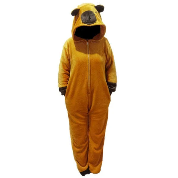 Cozy Cuddler Capybara Flannel Onesie For Adults & Kids (1pc) Multiple Sizes - Image 4