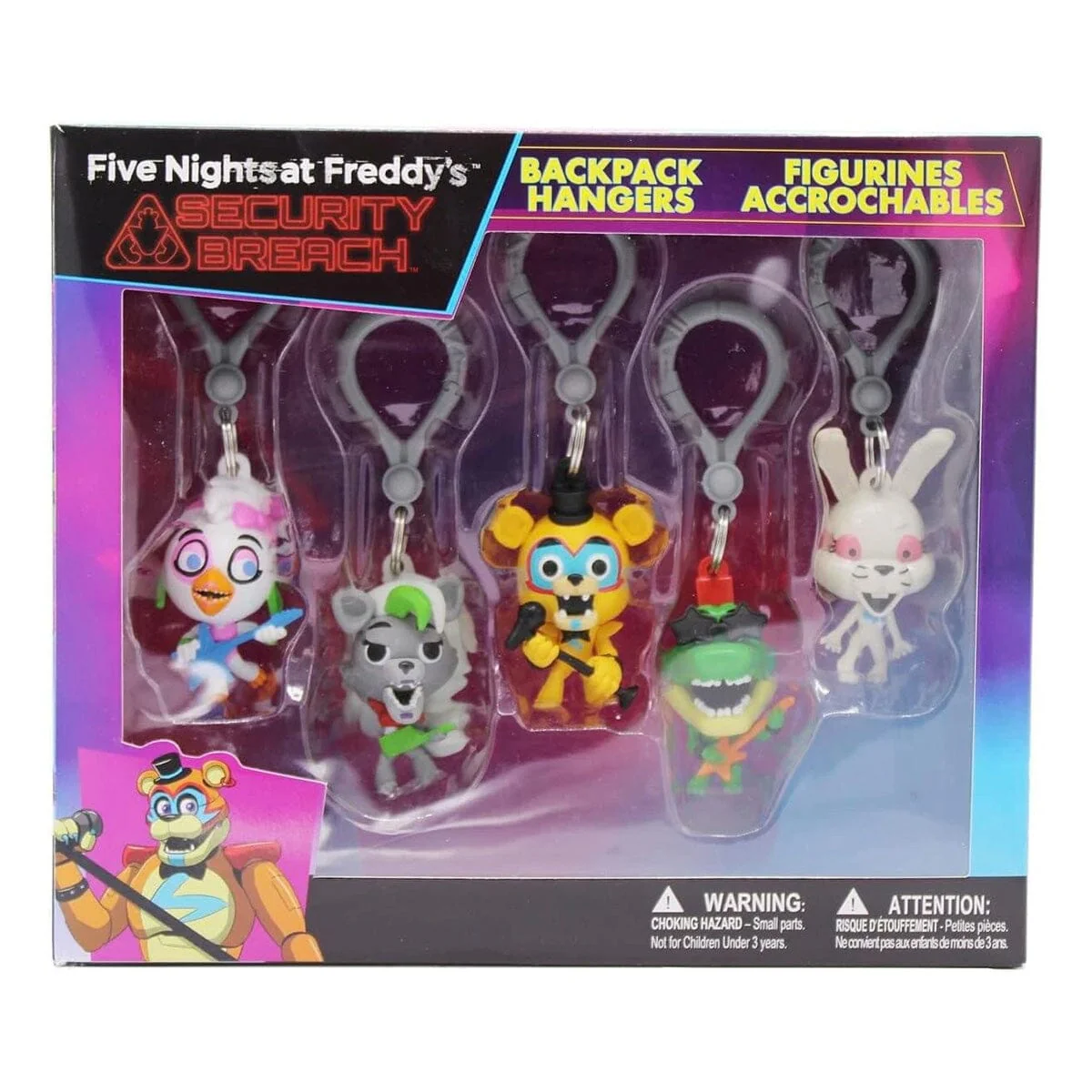 Five Nights at Freddy's Security Breach Backpack Hangers S1 (5 Pack) - Image 2