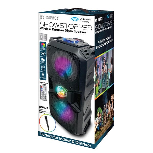 Hy-Impact Showstopper Wireless Karaoke Speaker With Disco Ball and Microphone - Image 4