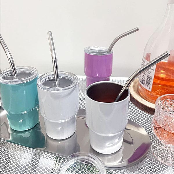 HydriEase Mini 3oz Vacuum Insulated Tumbler Shot Glass Cups With Straws (4pk) - Image 11