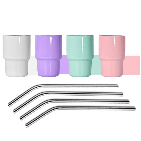 HydriEase Mini 3oz Vacuum Insulated Tumbler Shot Glass Cups With Straws (4pk) - Image 15