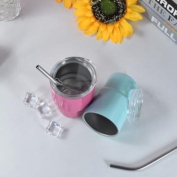 HydriEase Mini 3oz Vacuum Insulated Tumbler Shot Glass Cups With Straws (4pk) - Image 5