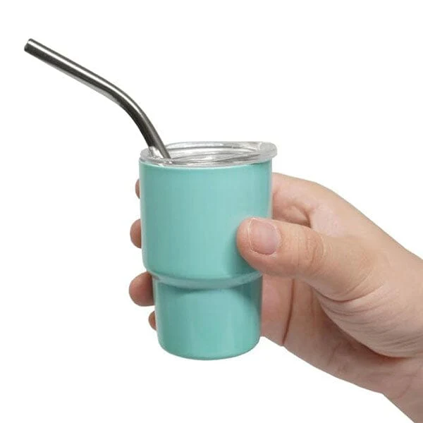 HydriEase Mini 3oz Vacuum Insulated Tumbler Shot Glass Cups With Straws (4pk) - Image 6