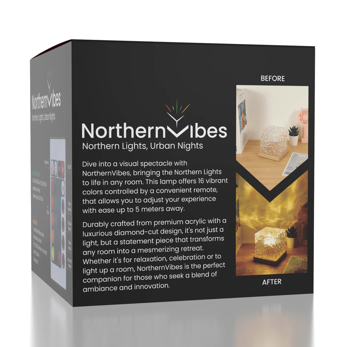 NorthernVibes: LED Cube Night Light w/ Remote Control - Image 2