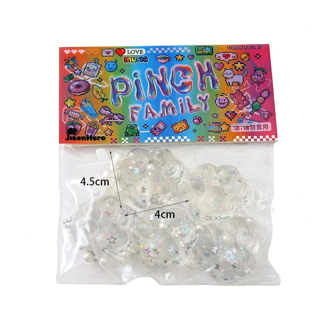 Pinch Family: Taba Squishies® Transparent Mini Cat Paw Fidget (5pc)