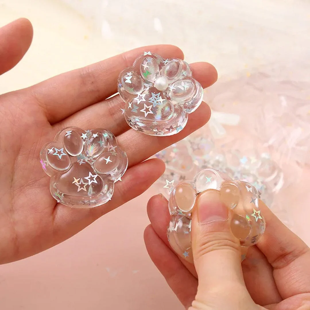 Pinch Family: Taba Squishies® Transparent Mini Cat Paw Fidget (5pc) - Image 2