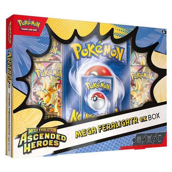 Pokémon TCG: Mega Evolution ME2.5 Ascended Heroes Mega Meganium/Emboar/Feraligatr ex Box (4 Booster Packs + 2 Bonus Promo Cards) - Image 2