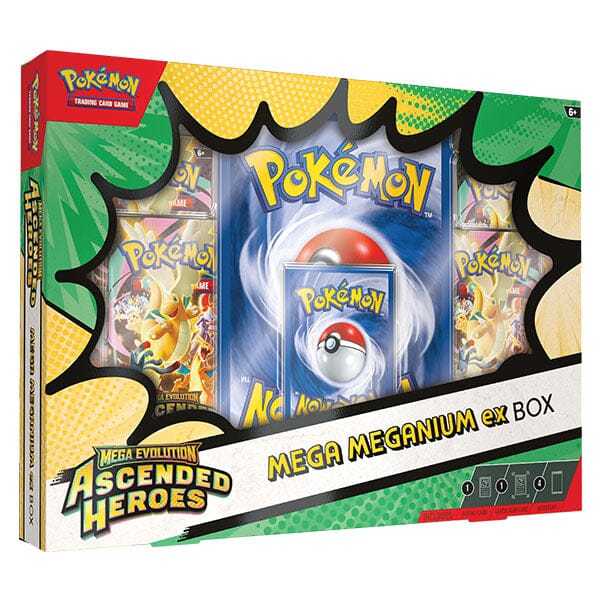 Pokémon TCG: Mega Evolution ME2.5 Ascended Heroes Mega Meganium/Emboar/Feraligatr ex Box (4 Booster Packs + 2 Bonus Promo Cards) - Image 3