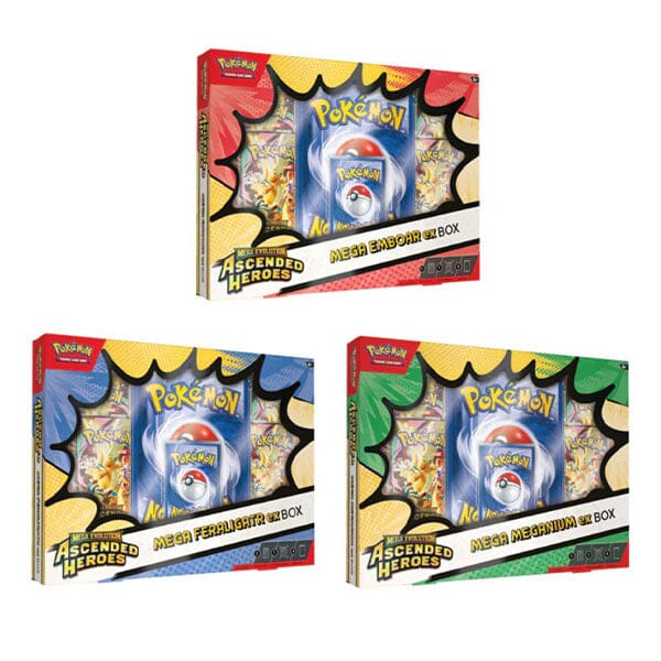 Pokémon TCG: Mega Evolution ME2.5 Ascended Heroes Mega Meganium/Emboar/Feraligatr ex Box (4 Booster Packs + 2 Bonus Promo Cards) - Image 4