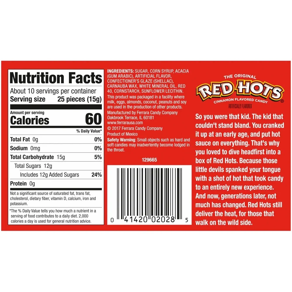 Red Hots Original Cinnamon Flavored Candy Theater Box 5.5 oz - Image 5