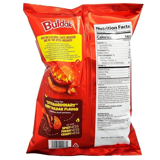 Samyang Buldak Original Spicy Chicken Potato Chips - Image 2