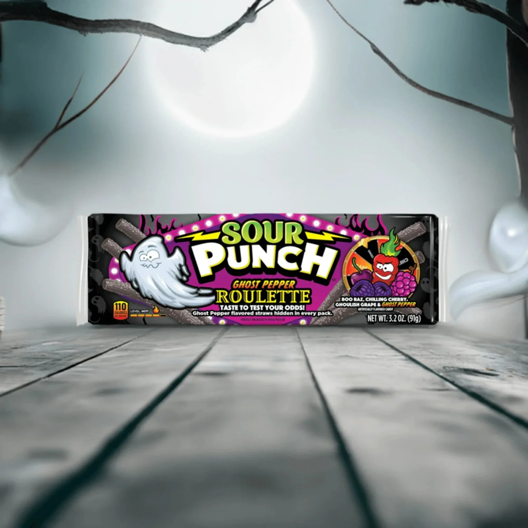 Sour Punch Ghost Pepper Roulette Straws 3.2oz Tray - Image 5