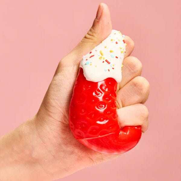 SqueezeSquad Taba Deluxe Premium Silicone Squishies® Fidget Toy - Strawberry - Image 5
