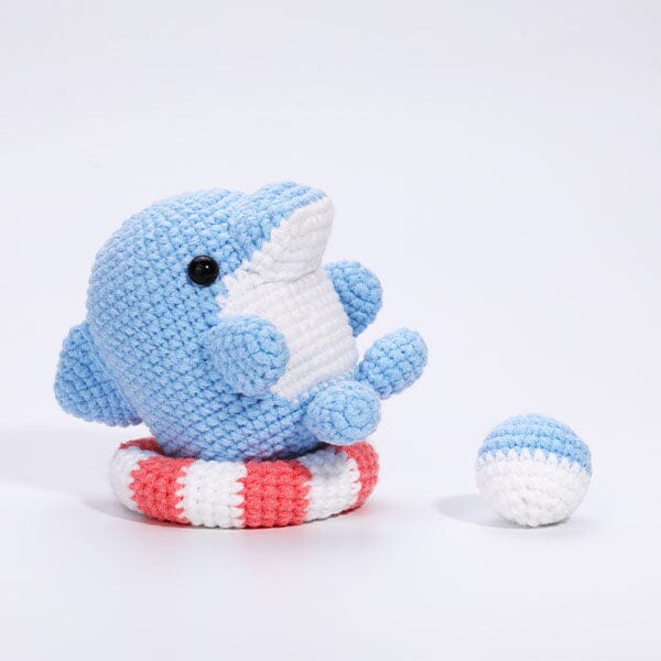The LOOP Brigade: DIY Mini Crochet Plush Toy Complete Kit For Beginners - Moby the Dolphin - Image 3