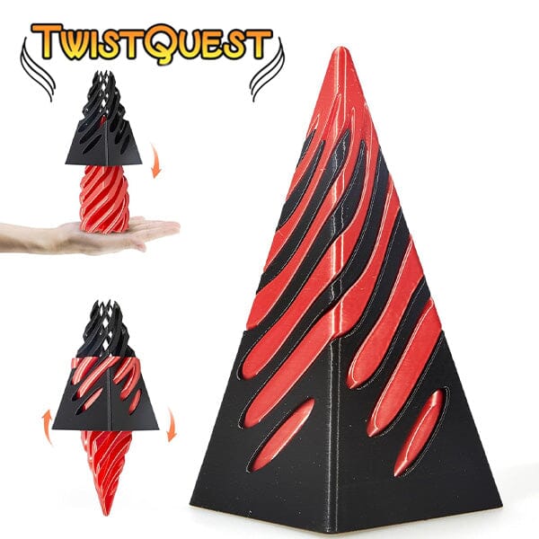 TwistQuest 3D Printed Fidget Spiral Cone Toy (Black & Red) - Image 4